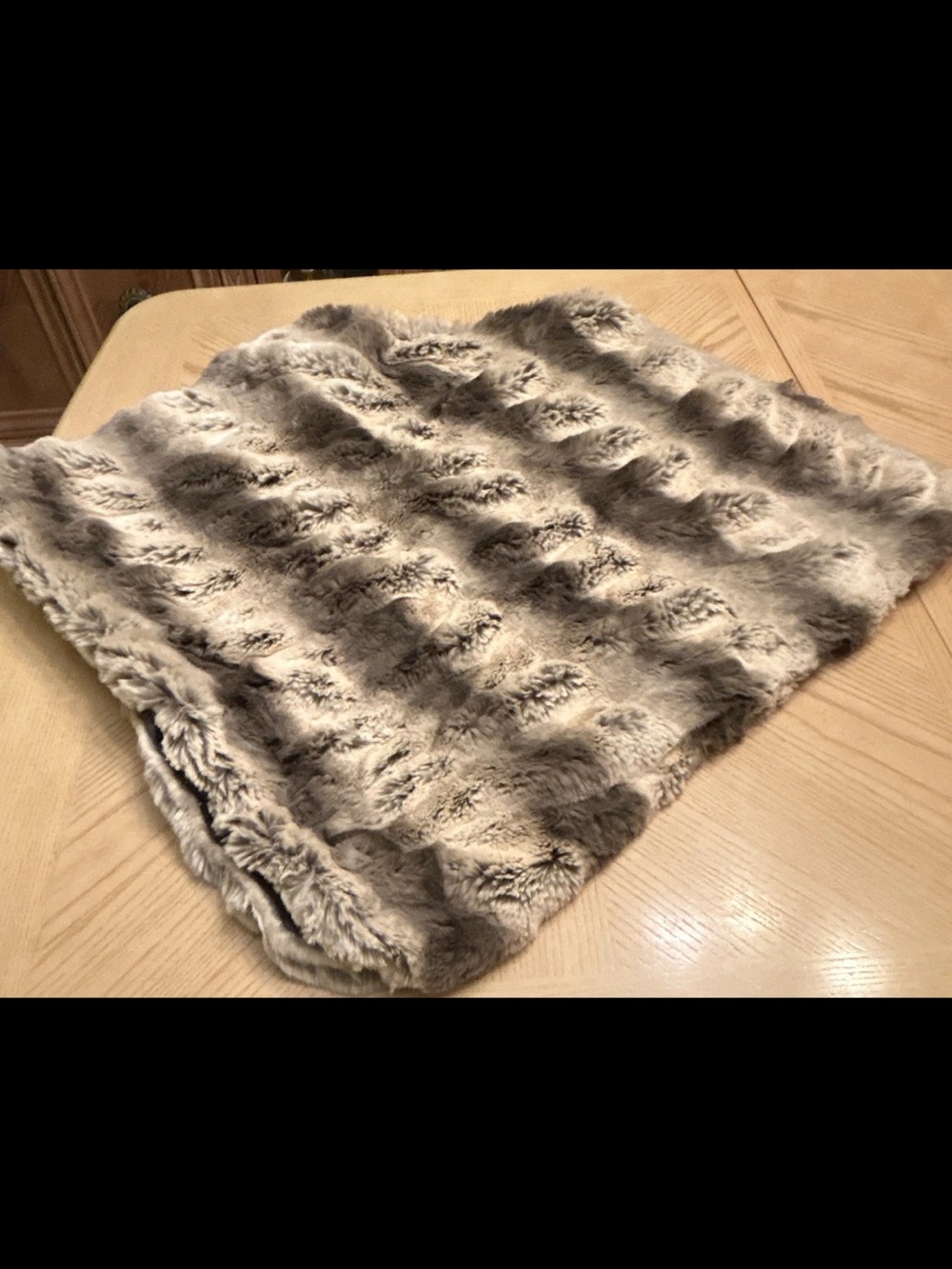 Cozy Faux Fur Cape in Taupe and Gray -